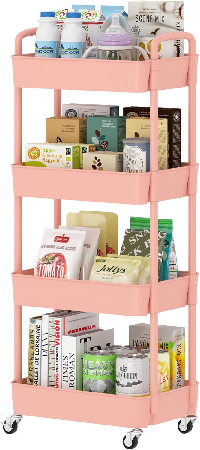 Plastic Rolling Utility Cart, Storage Trolley, Movable Storage Organizer, Storage Cart -3 Tier Plastic Rolling Utility Cart, Storage Trolley, Movable Storage Organizer, Storage Cart -3 Tier